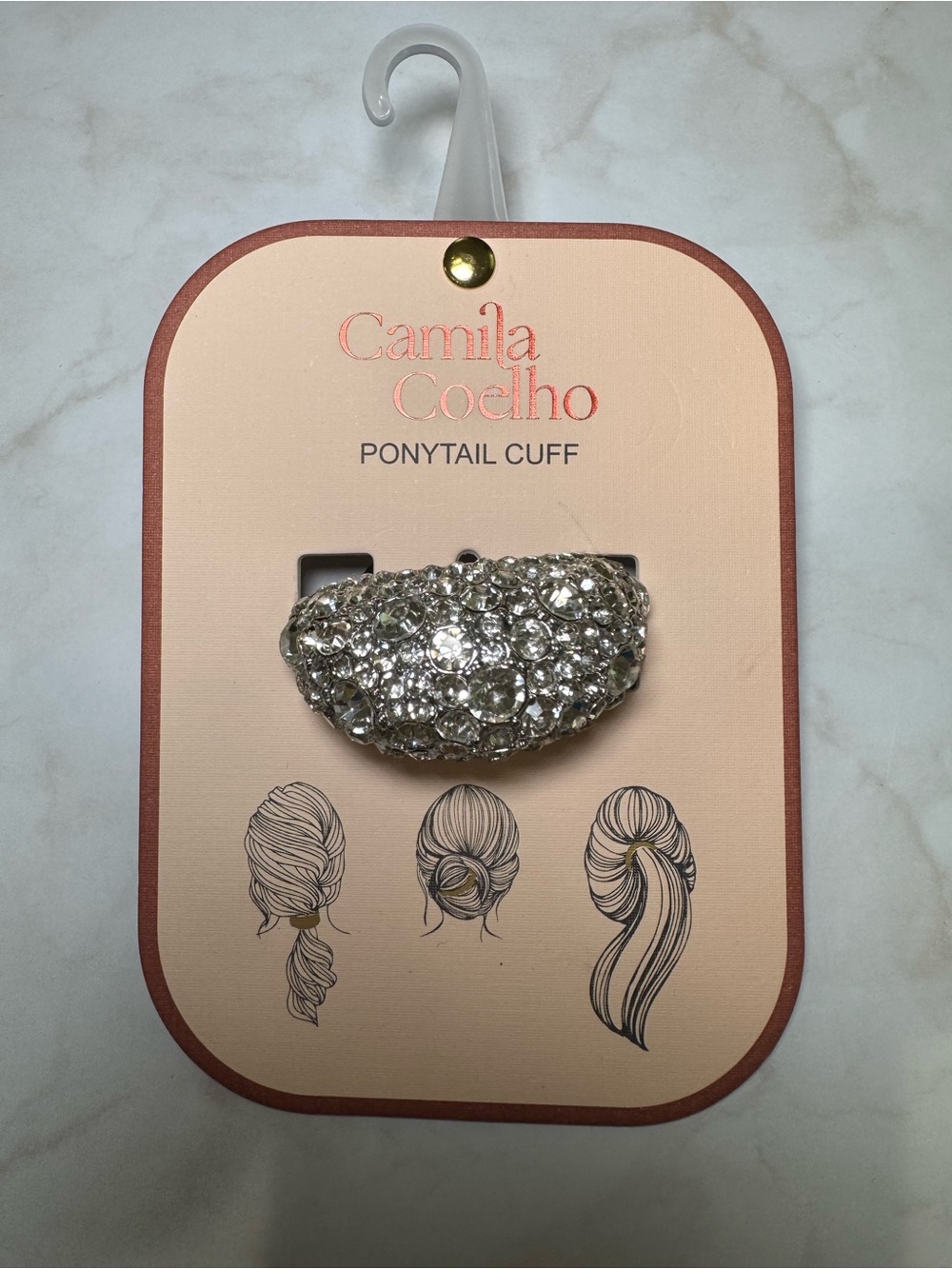 Silver Crystal Ponytail Cuff